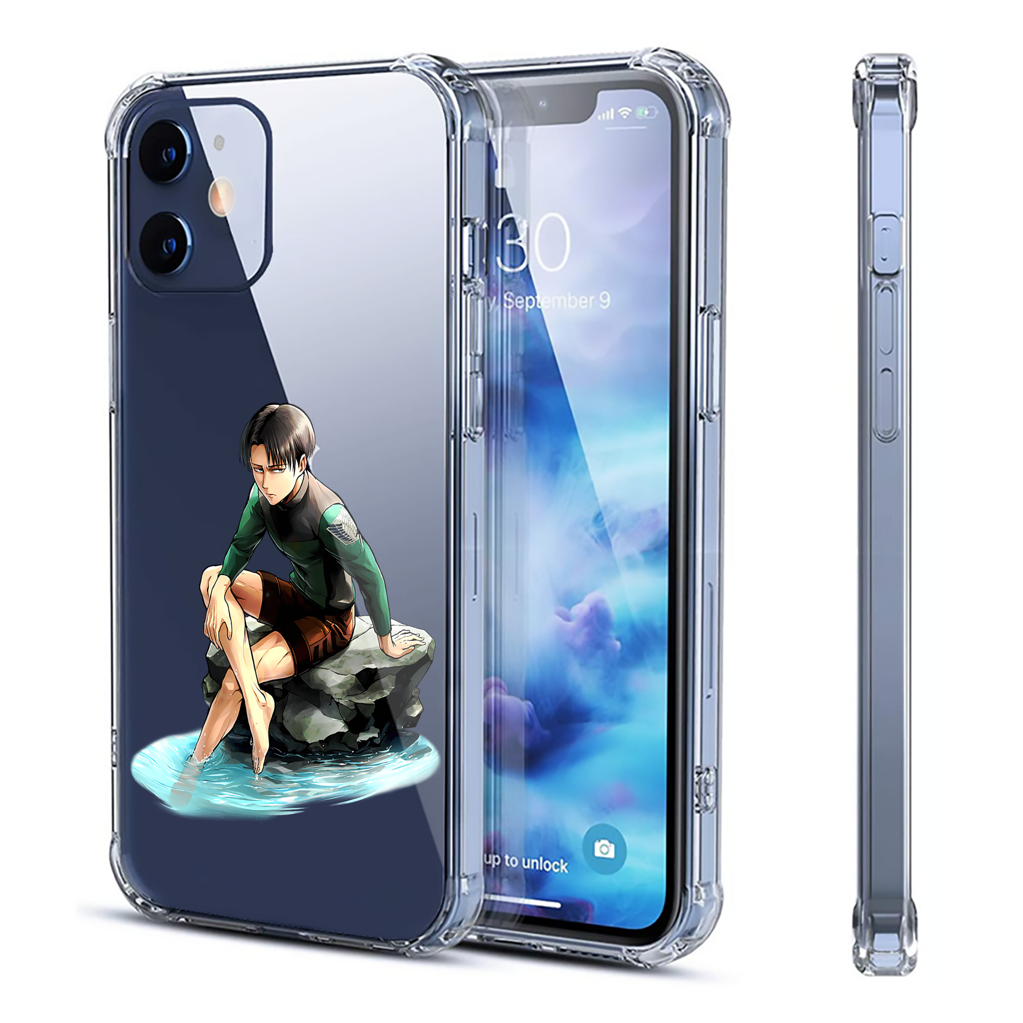 （画像用） 進撃の巨人 リヴァイ·アッカーマン Attack on Titan Levi Ackerman 【iPhone 12シリーズ対応】透明スマホケース（クリアソフトケース）